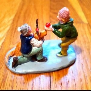 Charming Figurine Set with Dog and People